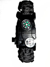 Load image into Gallery viewer, Survival Paracord Bracelet 20 in 1 Adjustable Gear Kit with SOS LED - Light Fire Starter - Compass - Survival Whistle- Perfect for Camping - Hiking - Fishing