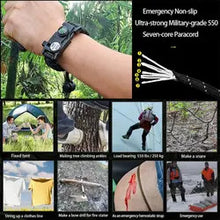 Load image into Gallery viewer, Survival Paracord Bracelet 20 in 1 Adjustable Gear Kit with SOS LED - Light Fire Starter - Compass - Survival Whistle- Perfect for Camping - Hiking - Fishing