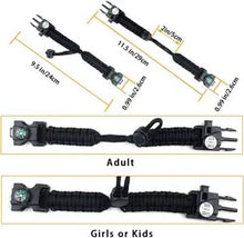 Load image into Gallery viewer, Survival Paracord Bracelet 20 in 1 Adjustable Gear Kit with SOS LED - Light Fire Starter - Compass - Survival Whistle- Perfect for Camping - Hiking - Fishing