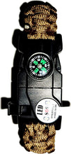 Load image into Gallery viewer, Survival Paracord Bracelet 20 in 1 Adjustable Gear Kit with SOS LED - Light Fire Starter - Compass - Survival Whistle- Perfect for Camping - Hiking - Fishing
