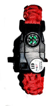 Load image into Gallery viewer, Survival Paracord Bracelet 20 in 1 Adjustable Gear Kit with SOS LED - Light Fire Starter - Compass - Survival Whistle- Perfect for Camping - Hiking - Fishing