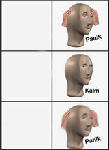 Load image into Gallery viewer, Panik Kalm Panik Meme, Stickers, Custom Sizes , Waterproof
