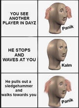 Load image into Gallery viewer, Panik Kalm Panik Meme, Stickers, Custom Sizes , Waterproof
