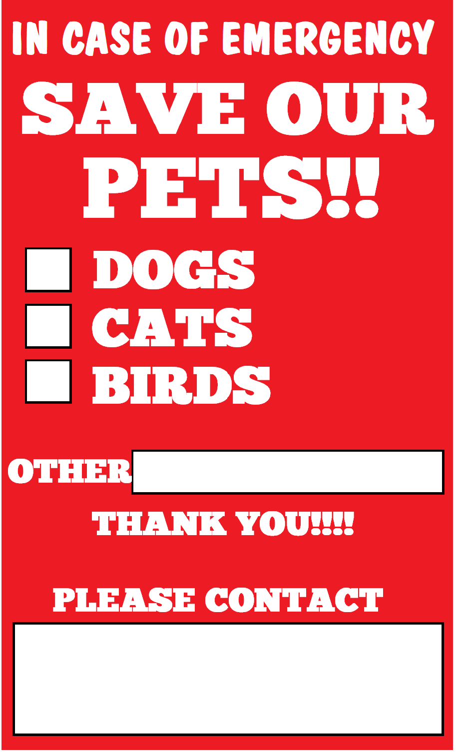 Save Our Pets, Custom Sticker, Waterproof