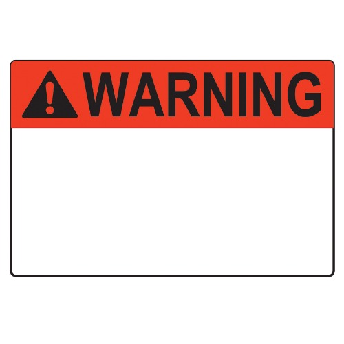 Warning Sign Sticker, Custom Sizes/Presorted Sizes, Waterproof